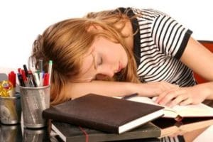 sleeping student