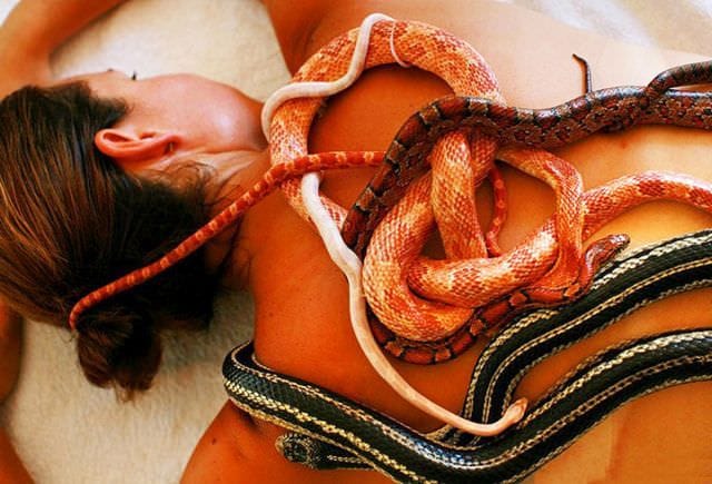 Asta e ultima moda de relaxare MASAJUL CU SERPI! FOTO5