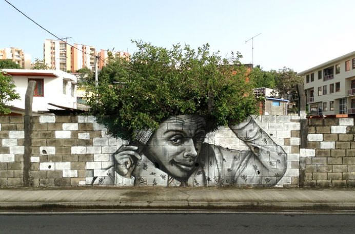 IMAGINI REALISTE cu desene graffiti care interactioneaza direct cu NATURA!1
