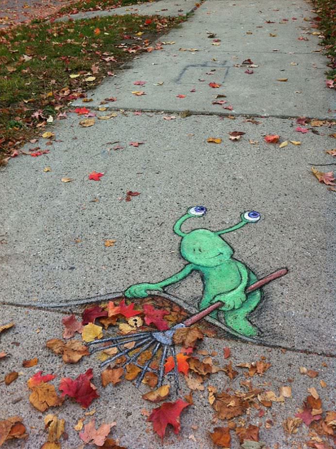 IMAGINI REALISTE cu desene graffiti care interactioneaza direct cu NATURA!14