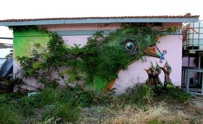 IMAGINI REALISTE cu desene graffiti care interactioneaza direct cu NATURA!15