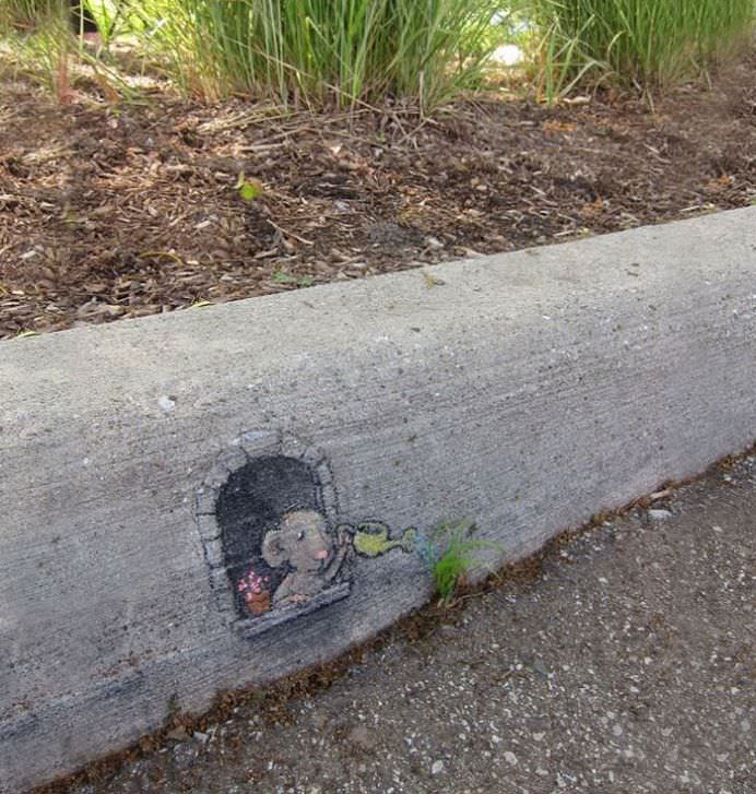 IMAGINI REALISTE cu desene graffiti care interactioneaza direct cu NATURA!16