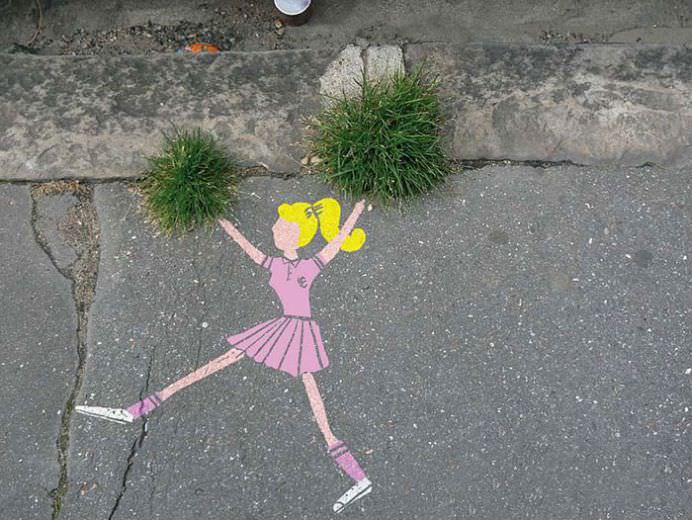IMAGINI REALISTE cu desene graffiti care interactioneaza direct cu NATURA!20