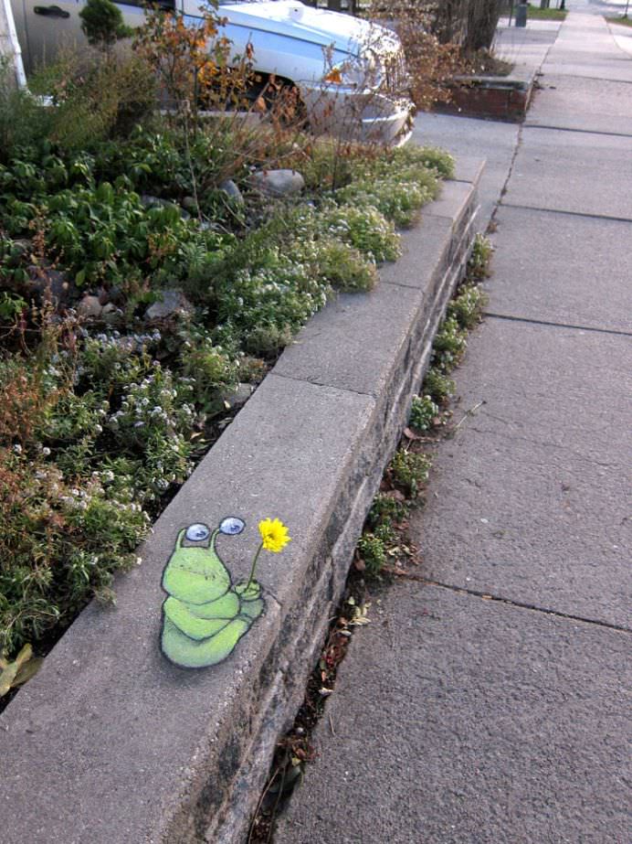 IMAGINI REALISTE cu desene graffiti care interactioneaza direct cu NATURA!21