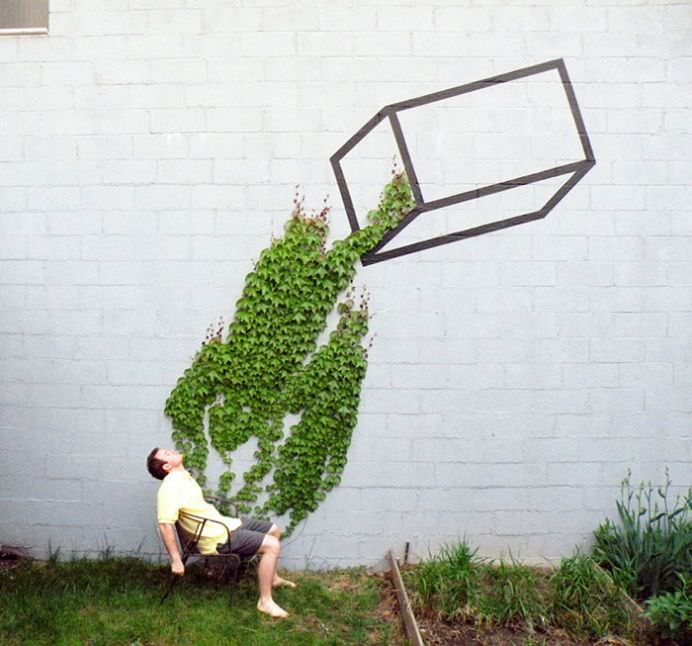 IMAGINI REALISTE cu desene graffiti care interactioneaza direct cu NATURA!23