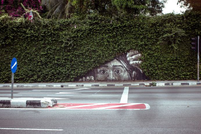 IMAGINI REALISTE cu desene graffiti care interactioneaza direct cu NATURA!26