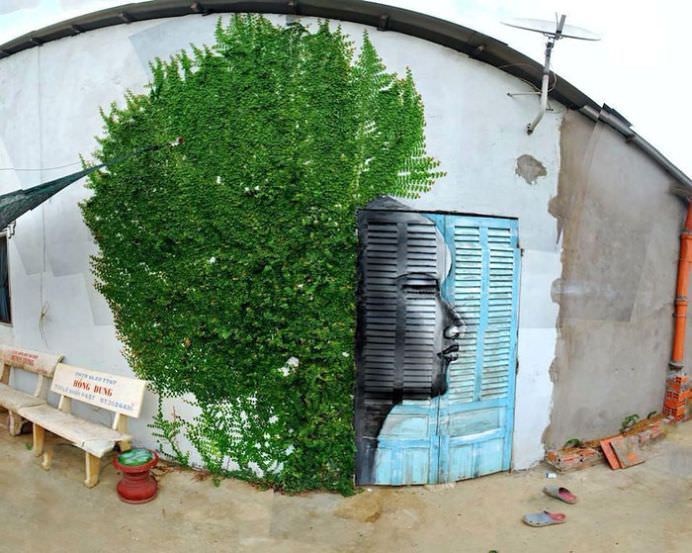 IMAGINI REALISTE cu desene graffiti care interactioneaza direct cu NATURA!4