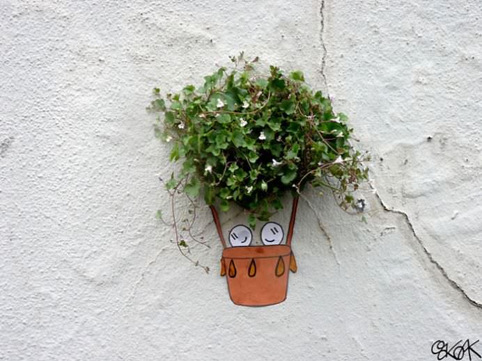 IMAGINI REALISTE cu desene graffiti care interactioneaza direct cu NATURA!8
