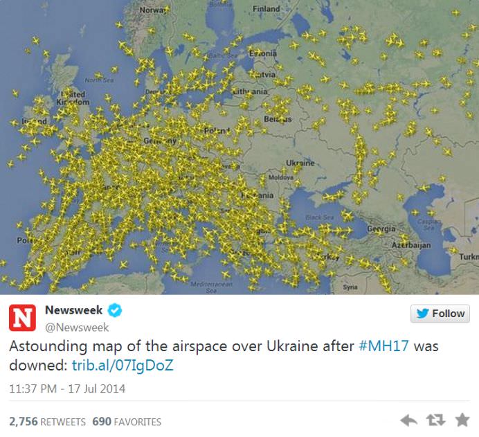 Spatiul aerian al Ucrainei ocolit de AVIOANE dupa tragedia aviatica! HARTA FOTO1