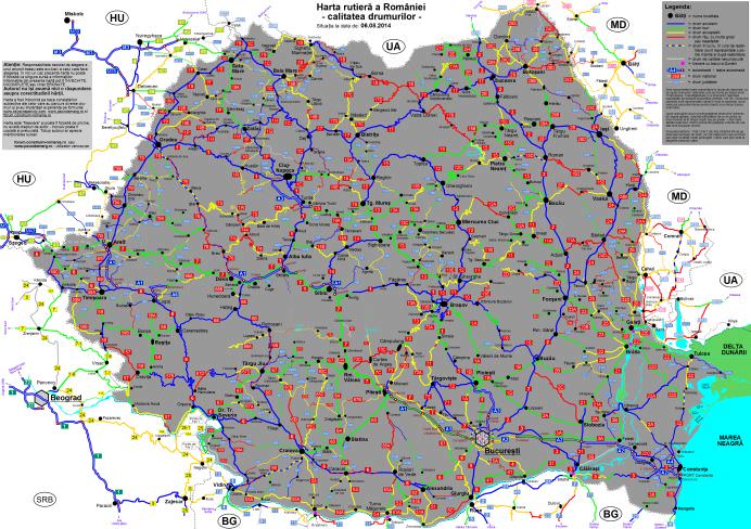 Daca esti SOFER trebuie sa vezi ASTA! Harta calitatii drumurilor din Romania!2