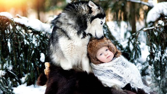 IMAGINI EMOTIONANTE cu CAINI cu suflet mare care au grija de COPII mici!3