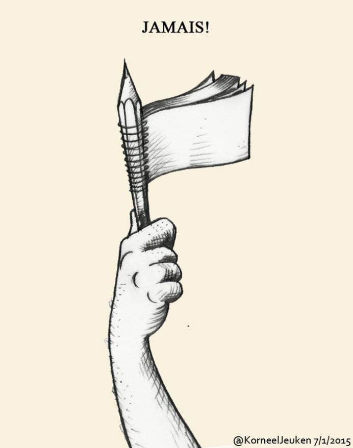 Creionul este mai puternic decat sabia! 28 de CARICATURISTI aduc un OMAGIU victimelor atacului de la Charlie Hebdo!19